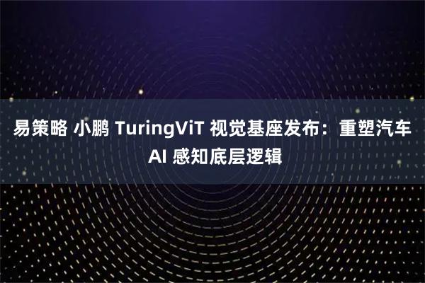 易策略 小鹏 TuringViT 视觉基座发布：重塑汽车 AI 感知底层逻辑